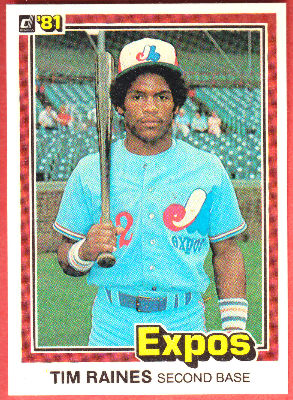 1981 Donruss #538 Tim Raines ROOKIE - Lot of (5) (Expos,HOF)  cards value