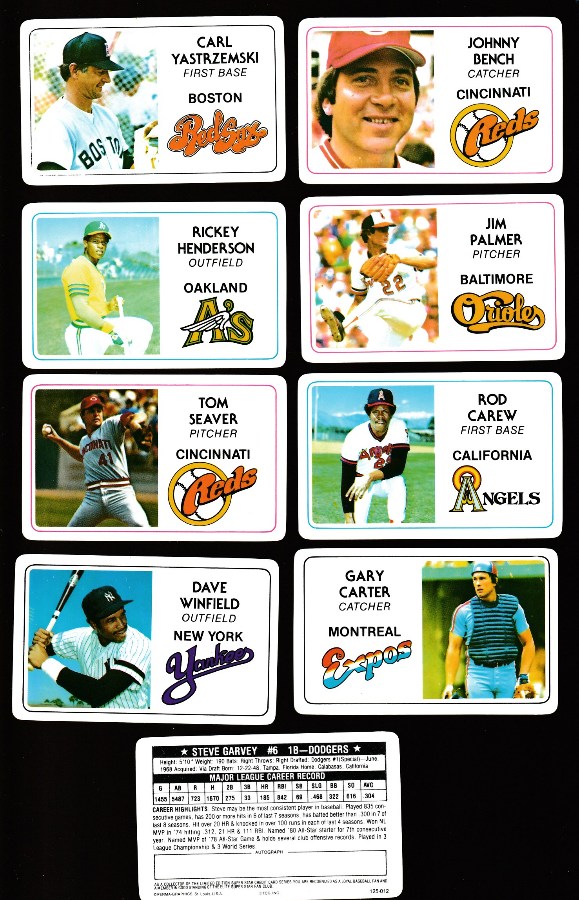 1981 Perma-Graphic CREDIT CARD  - Lot of (7) different Hall-of-Famers  cards value