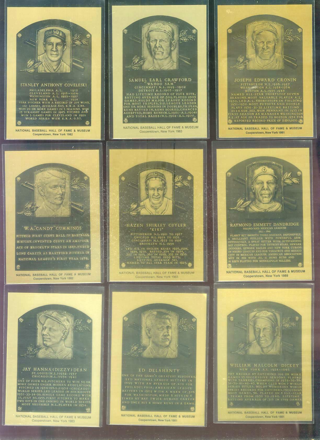 1981-89 Hall-of-Fame METAL PLAQUE #197 Ray Dandridge  cards value