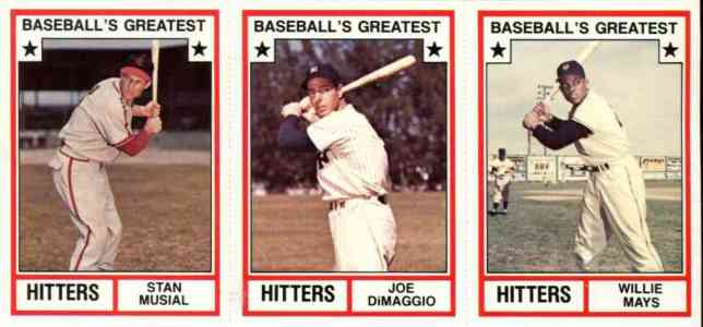 1982 TCMA Greatest Hitters - Uncut Panel w/Willie Mays,Joe DiMaggio...  cards value