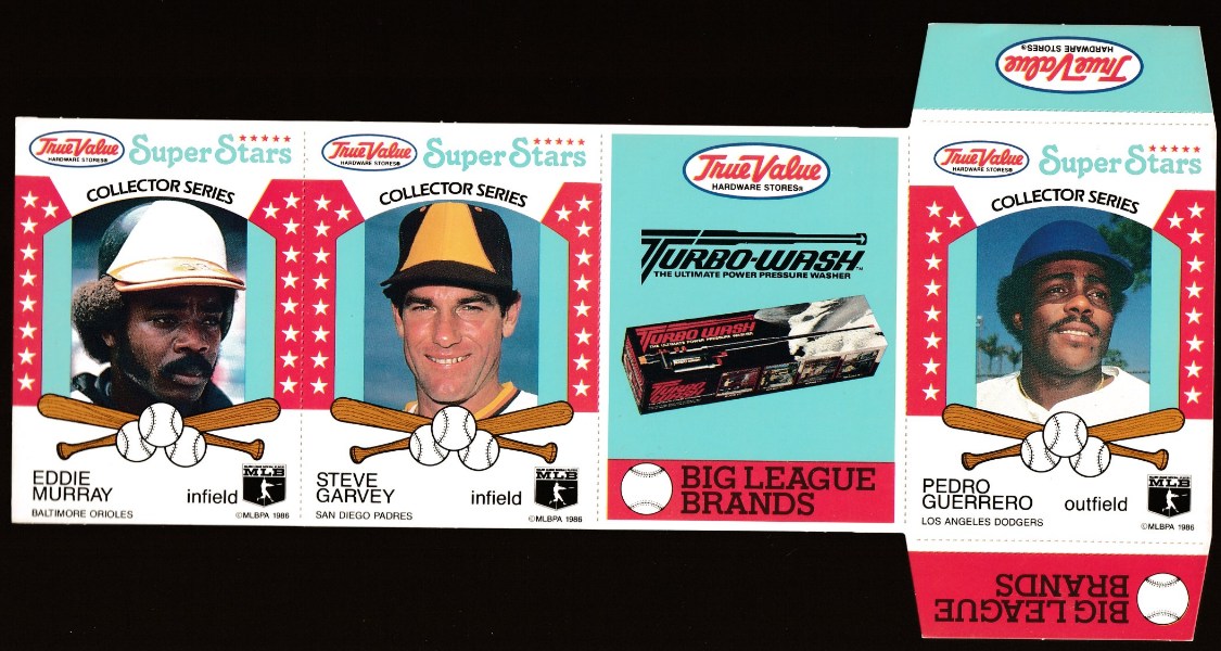 1986 True Value UNFOLDED PANEL/PROOF - Eddie Murray/Steve Garvey...  cards value