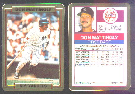 Don Mattingly - 1988 Action Packed TEST/PROMO (Yankees)  cards value