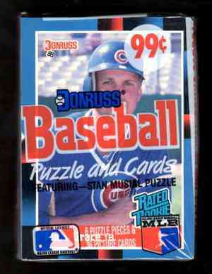 1988 Donruss - Cello pack - MARK GRACE ROOKIE showing on TOP & BOTTOM !!!  cards value