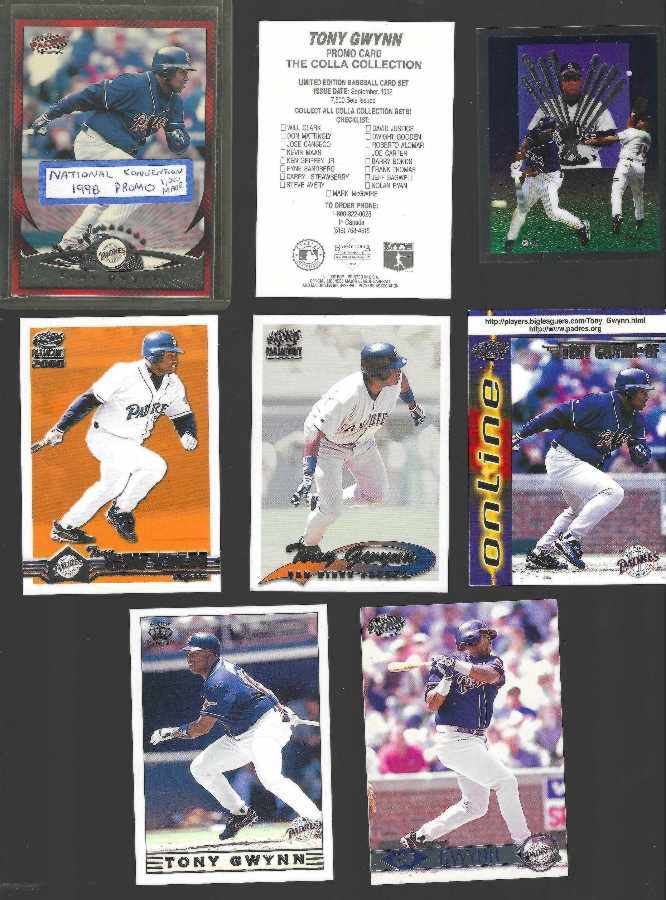 Tony Gwynn -  PROMO COLLECTION - Lot of (8) different  cards value