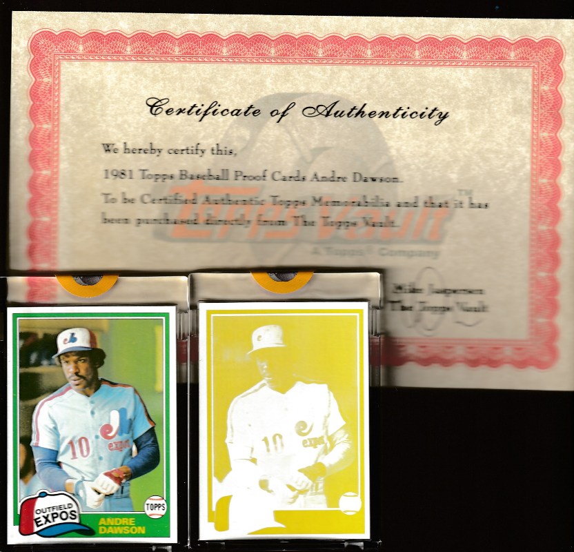1981 Topps PROOFS - ANDRE DAWSON (Lot of 2)  cards value