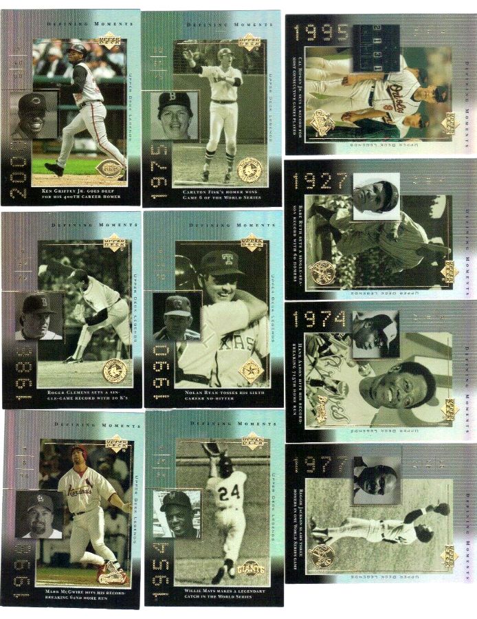 2000 Upper Deck - DEFINING MOMENTS - Complete Insert Set (10)  cards value