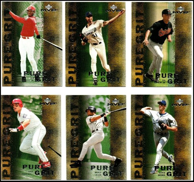 2000 Upper Deck MVP - PURE GRIT - Complete Insert Set (10)  cards value