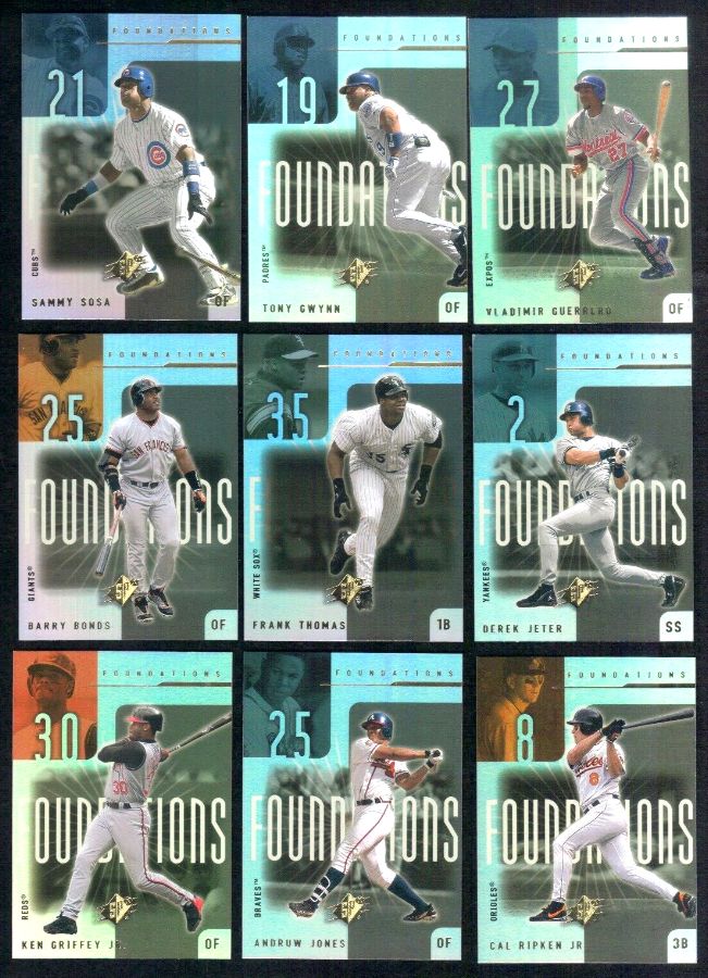 2001 SPx - FOUNDATIONS - Complete Insert Set (12 cards) Baseball cards value