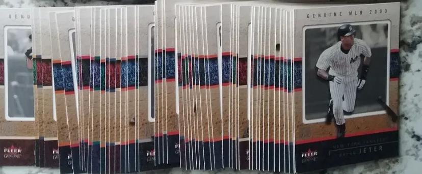 2003 Fleer GENUINE - COMPLETE Base SET (100 cards)  cards value