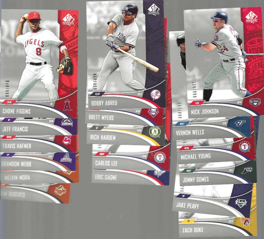 2006 SP Authentic - Lot of (17) diff. LIMITED EDITION SHORT PRINTS [#/899]  cards value
