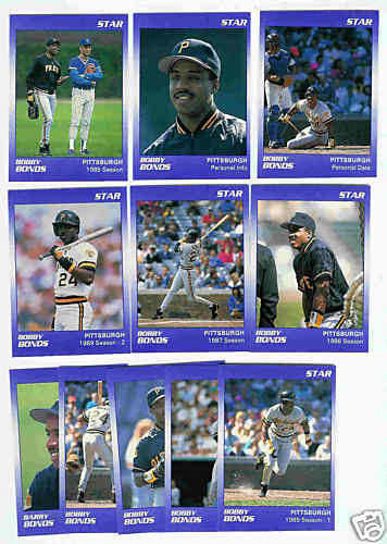 Barry Bonds - 1990 Star Company PURPLE 11-card ERROR SET  cards value