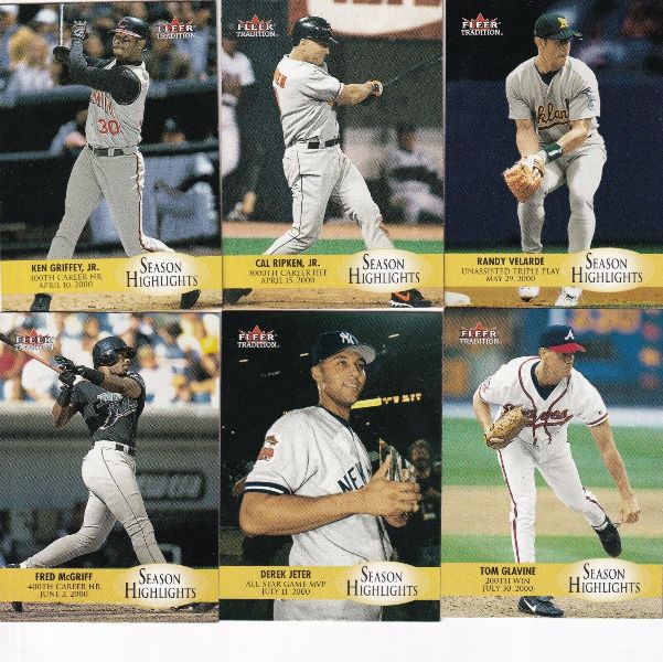 2000 Fleer Tradition UPDATE - COMPLETE SET in PAGES/Sheets (150 cards)  cards value
