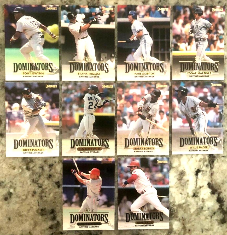 1993 Donruss DOMINATORS (Avg) - Complete Set (10 cards)  cards value