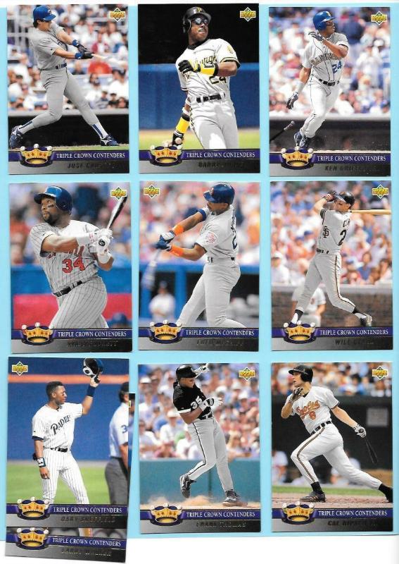 1993 Upper Deck - TRIPLE CROWN CONTENDERS - Complete Insert Set (10)  cards value