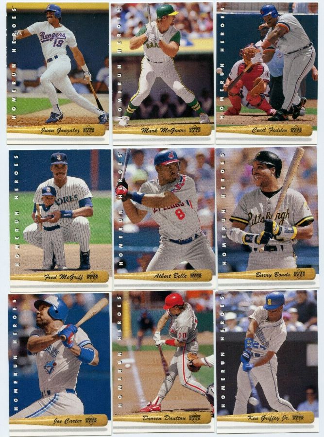 1993 Upper Deck - HOMERUN HEROES - Complete Insert Set (28)  cards value