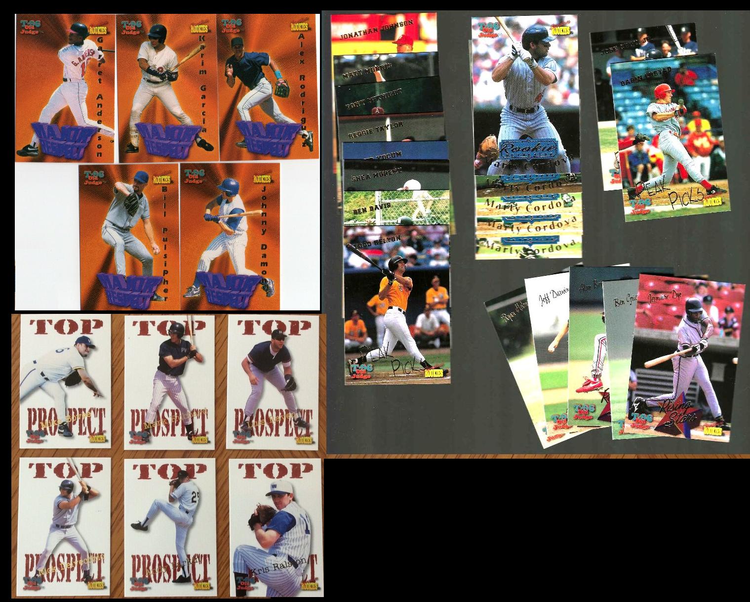 1996 Signature Rookies - T-96 Old Judge - Lot of (5) Complete Insert Sets  cards value