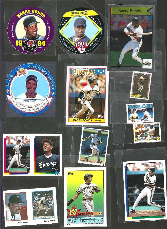 Barry Bonds - STICKERS & MINI DISCS/CARDS - Lot of (16) different  cards value