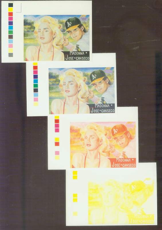 PROOF: Madonna/Jose Canseco-1991 Cardboard Dreams-Progressive Colors-Set  cards value