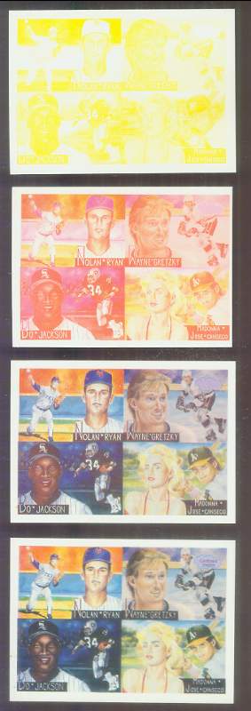 PROOF:PROMO S#1 - 1991 Cardboard Dreams - Progressive Colors - Set of (4)  cards value