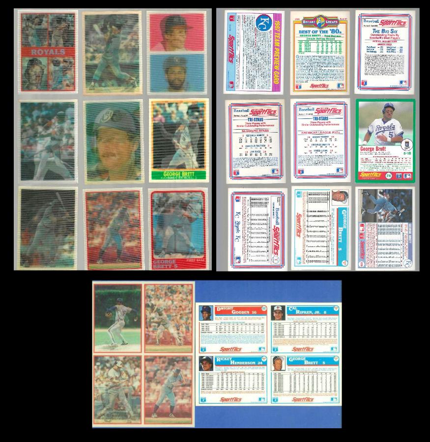 George Brett -  SPORTFLICS Collection #1 - Lot of (10) with DEALER PANEL !!  cards value