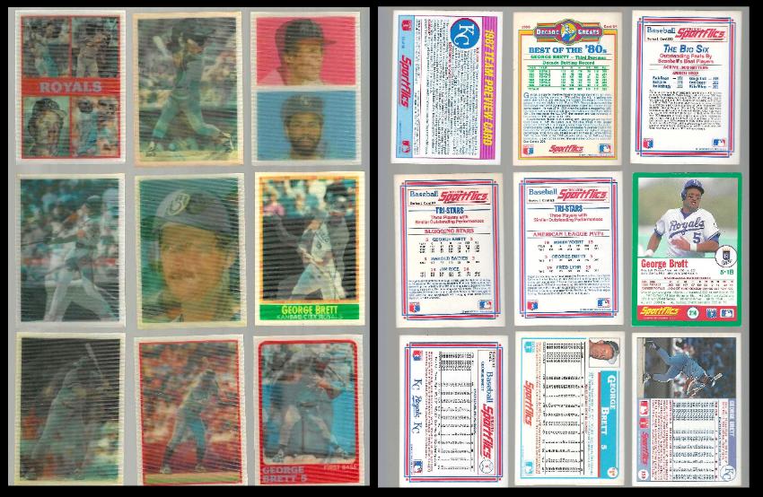 George Brett -  SPORTFLICS Collection #2 - Lot of (9) different (1986-1990)  cards value