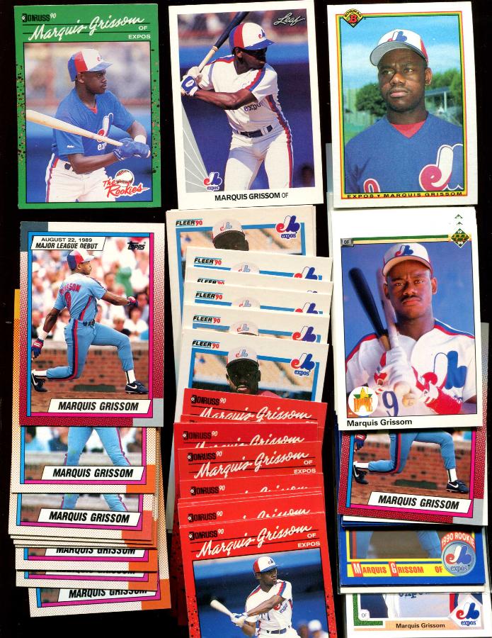 Marquis Grissom - COLLECTION - Lot (125+) with (59) ROOKIE CARDS !!!  cards value