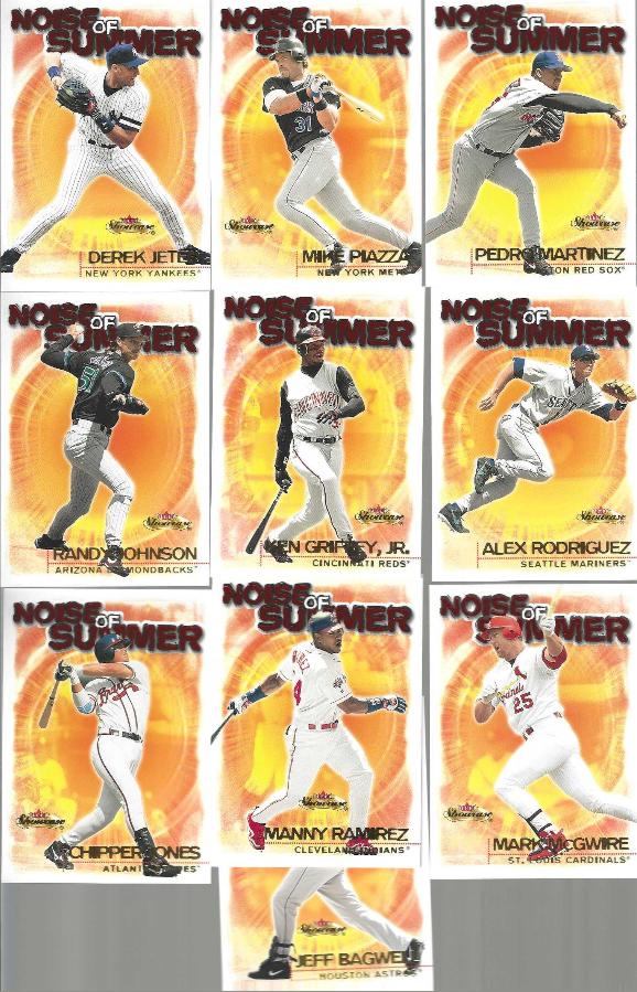 2000 Fleer Showcase - NOISE of SUMMER - Complete 10-card Insert Set  cards value
