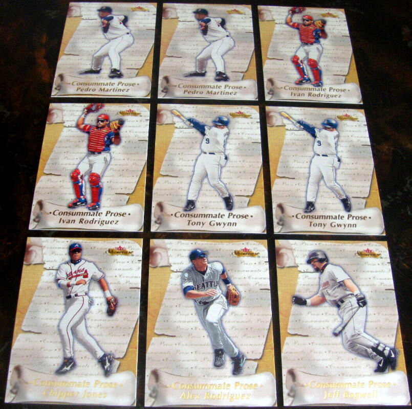 2000 Fleer Showcase - CONSUMATE PROSE - Complete 15-card Insert Set  cards value
