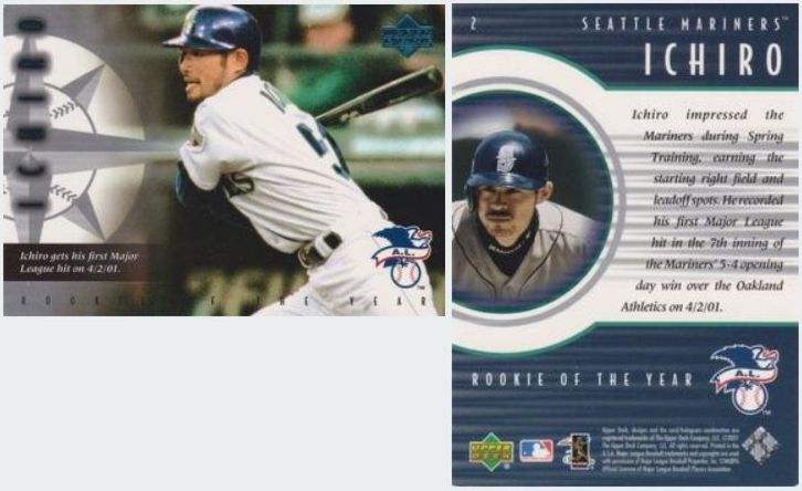 Ichiro Suzuki -  2001 Upper Deck ROOKIE Update ICHIRO Near Set/Lot (43/51)  cards value