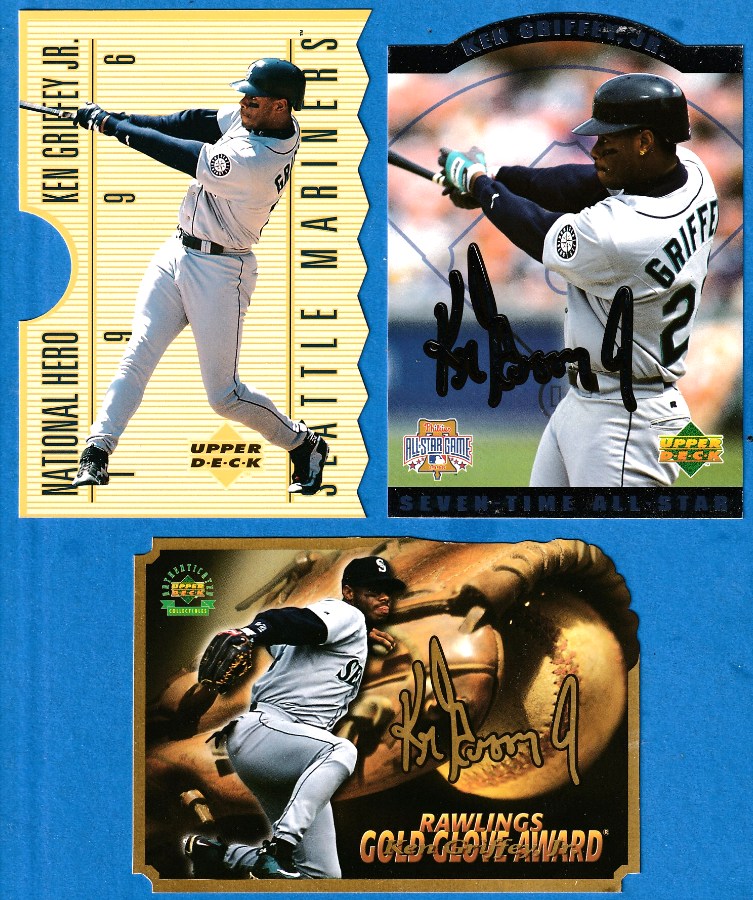 Ken Griffey Jr - ! Lot (3) 1995/1996 Upper Deck Commemorative cards  cards value