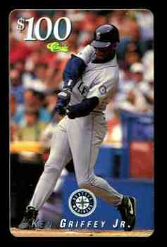 Ken Griffey Jr - 1996 Classic Phone Card $100 (Mariners)  cards value