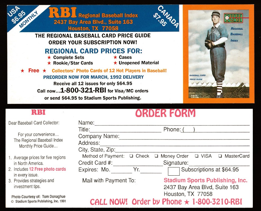 Ronald Reagan - 1991 RBI Magazine PROMO PANEL (President)  cards value
