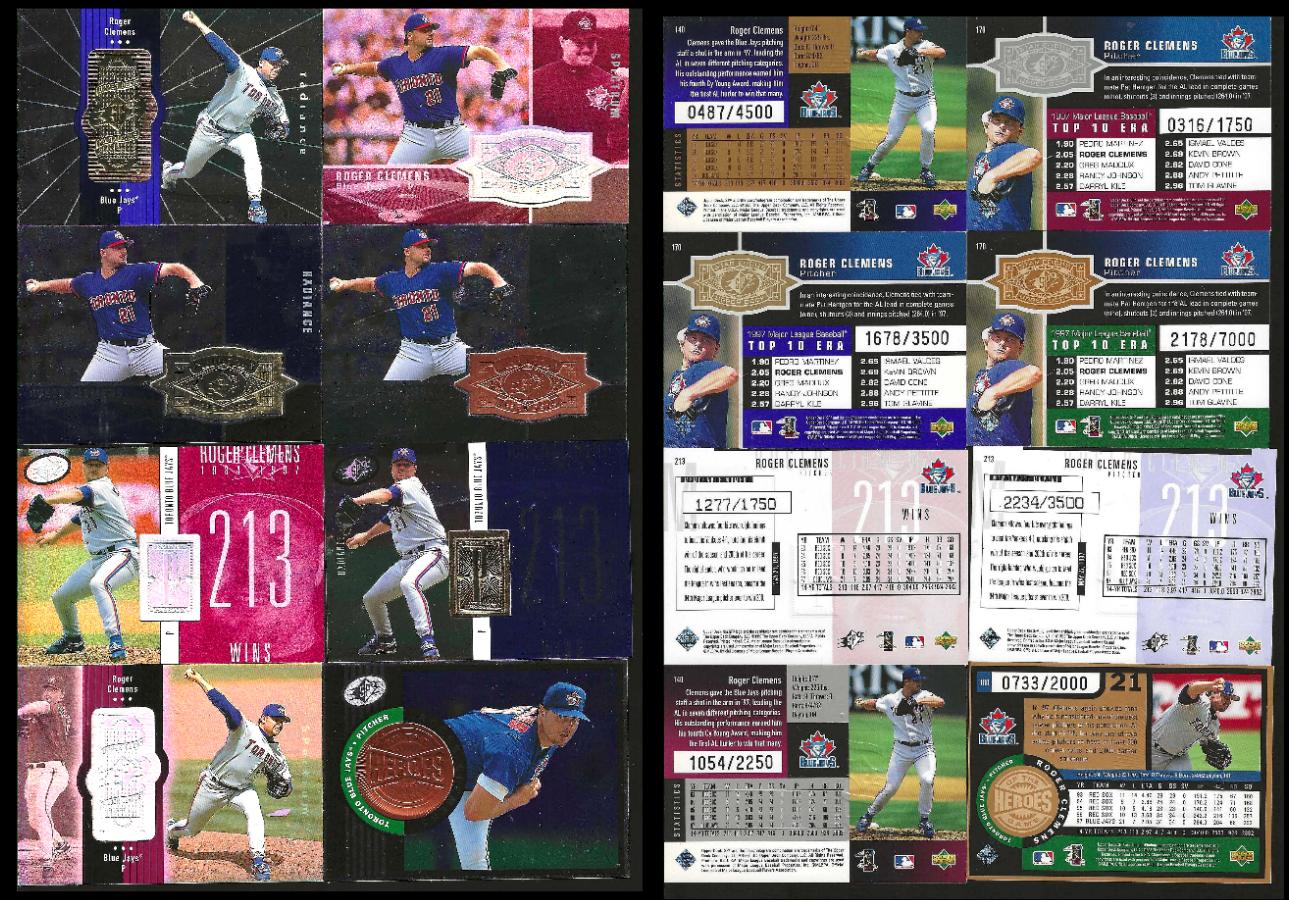 Roger Clemens -  SPx COLLECTION - Lot of (8) different LIMITED Serially #'d  cards value