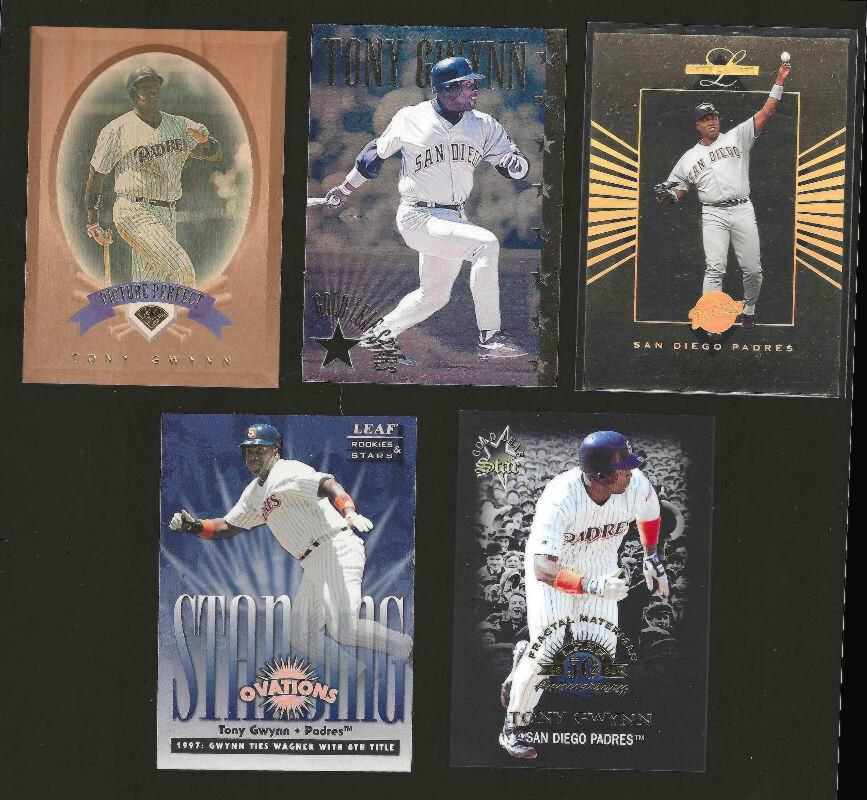 Tony Gwynn  - LEAF (1993-2000) - Lot of (5) LIMITED SERIALLY NUMBERED cards  cards value