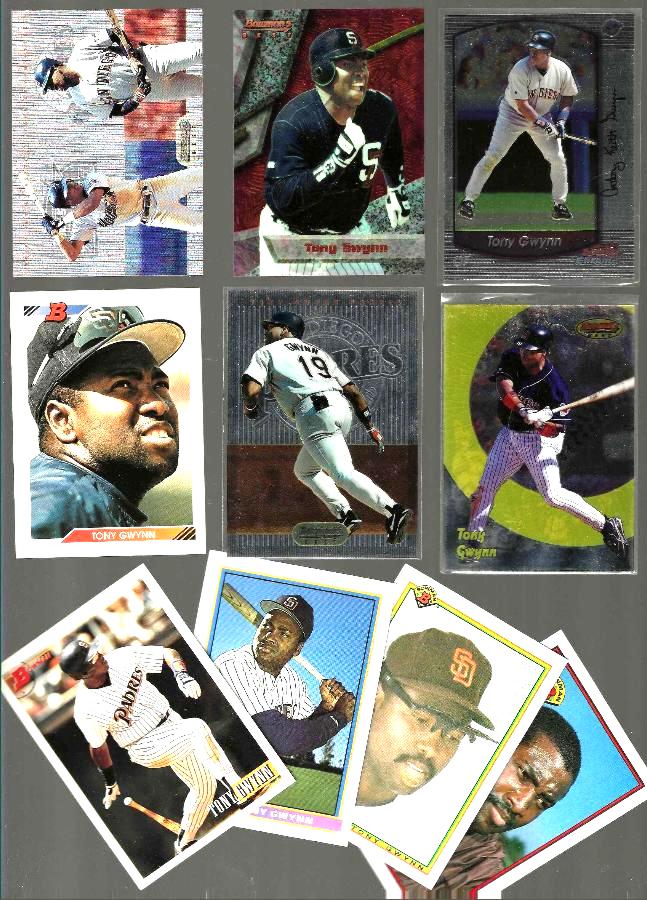 Tony Gwynn  - BOWMAN Collection - (1990-2000) - Lot of (13) diff. w/Inserts  cards value