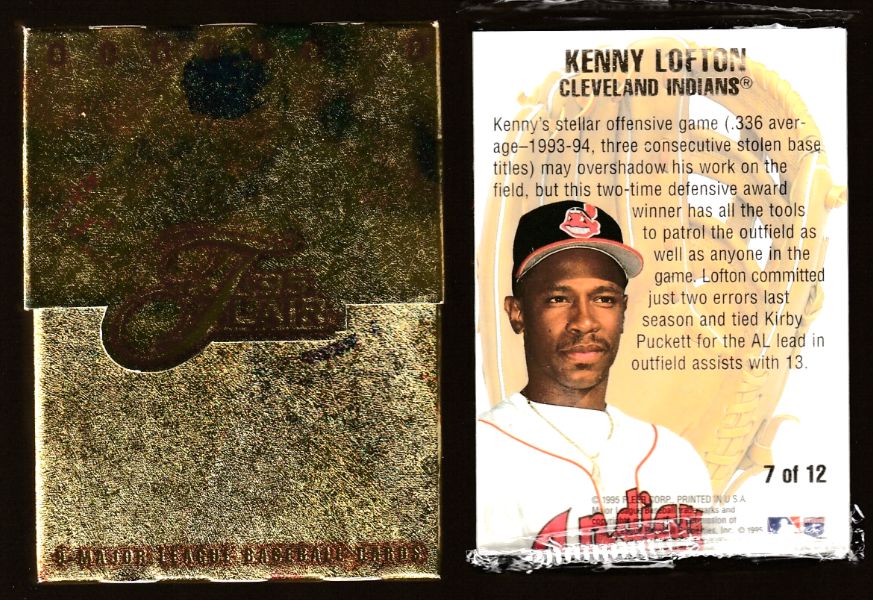 1995 Flair cello pack - with Kenny Lofton INSERT on TOP (Indians)  cards value