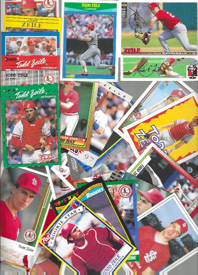 Todd Zeile - Lot of (31) different with ROOKIES & inserts (Cardinals)  cards value