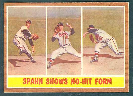1962 Topps #312 Warren Spahn In-Action [#] (Braves)  cards value