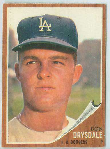 1962 Topps #340 Don Drysdale (Dodgers)  cards value