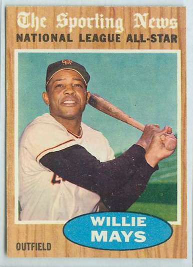 1962 Topps #395 Willie Mays All-Star (Giants)  cards value