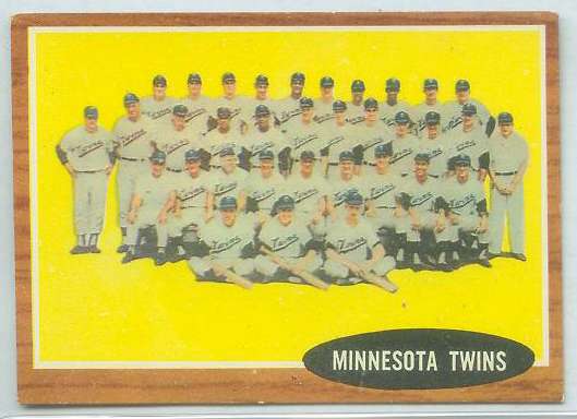 1962 Topps #584 Twins TEAM card SHORT PRINT HIGH #  cards value