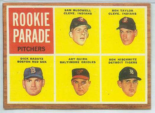 1962 Topps #591 Sam McDowell & Dick Radatz ROOKIES HIGH# (Indians/Reds)  cards value