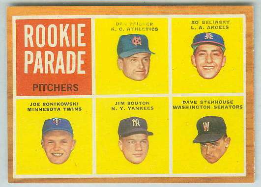 1962 Topps #592 Jim Bouton ROOKIE + Bo Belinsky ROOKIE HIGH # (Yankees/Ange  cards value