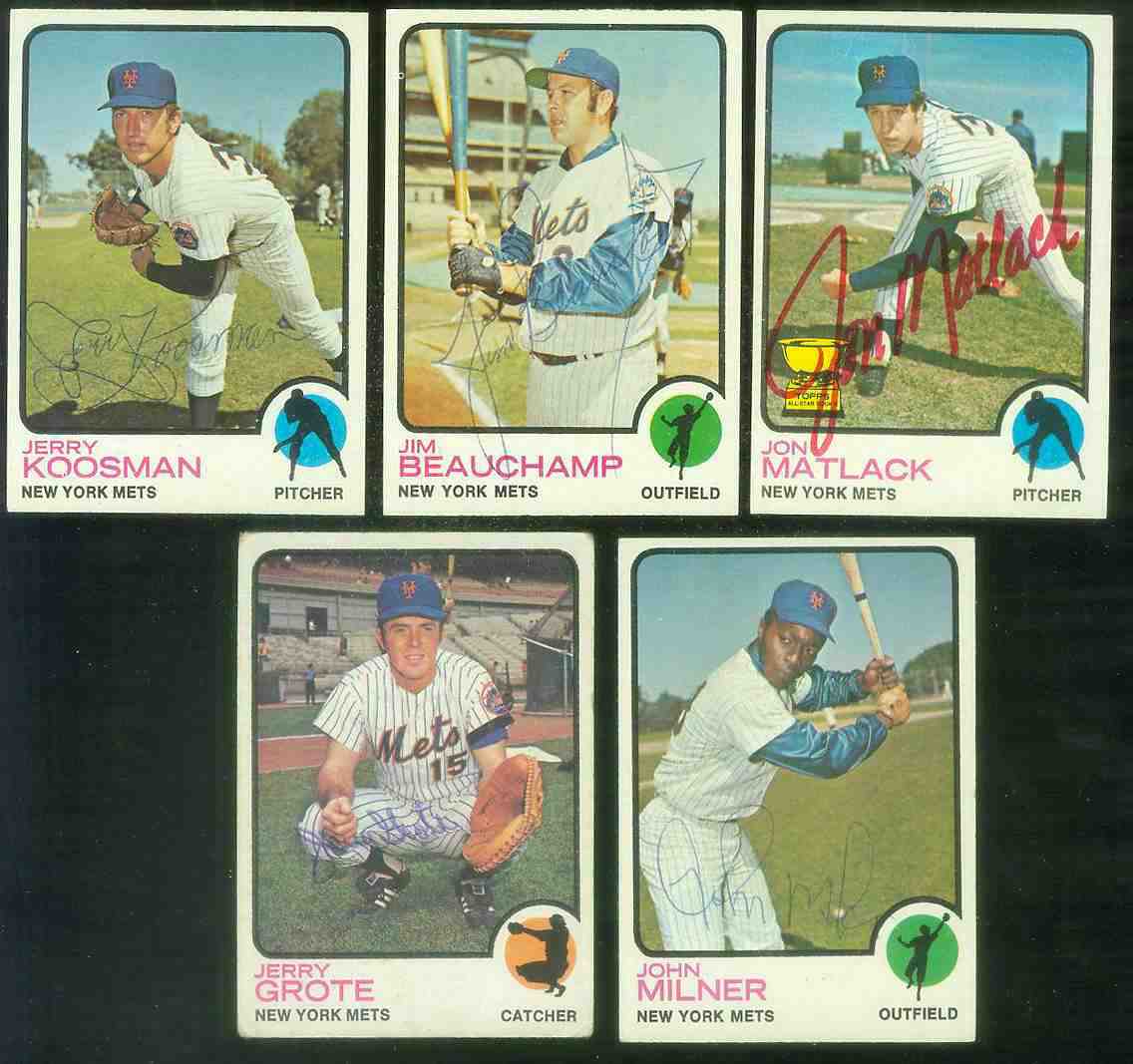 1973 Topps #  4 John Milner AUTOGRAPHED (Deceased,Mets)  cards value