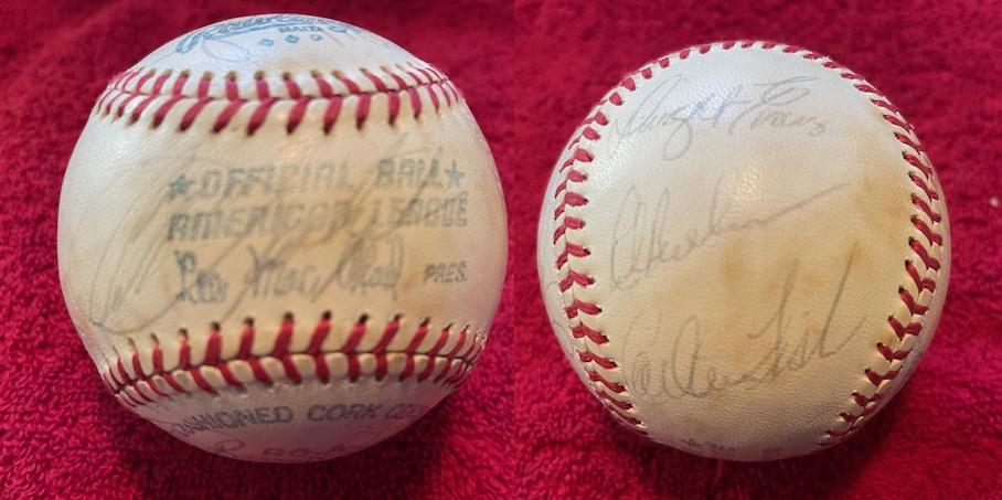 1978 Red Sox - Team Signed/AUTOGRAPHED baseball [#14i] w/18 Signatures  cards value