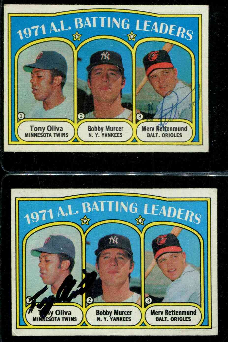 AUTOGRAPHED 1972 Topps # 86 Tony Oliva - AL Batting Leaders w/PSA/DNA LOA  cards value