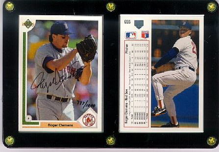 Roger Clemens - UDA AUTOGRAPHED - 1991 Upper Deck 2-card set (Red Sox)  cards value