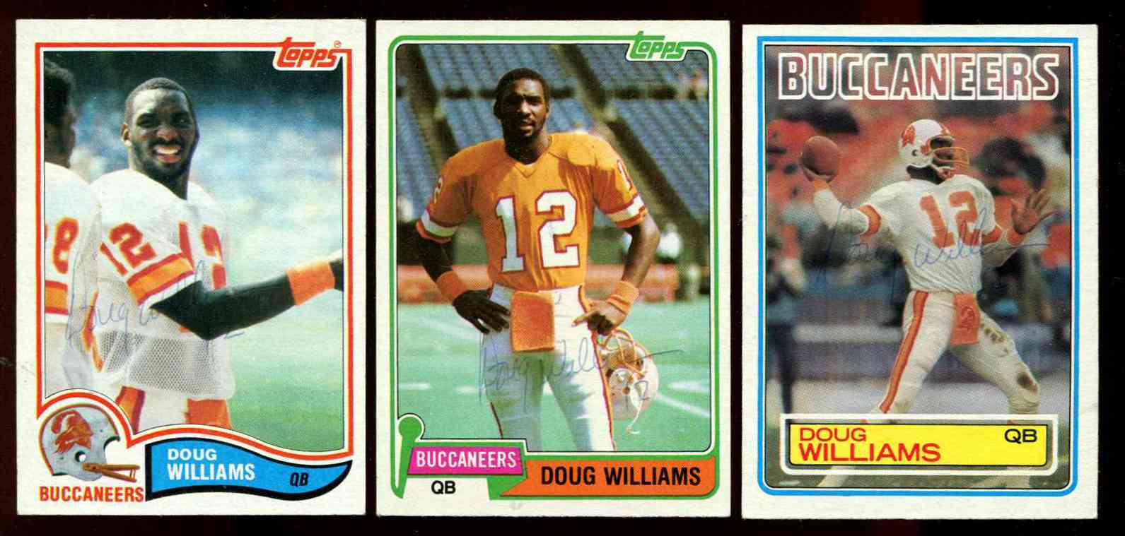 Doug Williams - Lot of (3) Autographed Topps cards (Buccaneers)  cards value