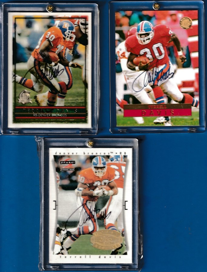 Terrell Davis - 1996 Topps #48 AUTOGRAPHED (Broncos)  cards value