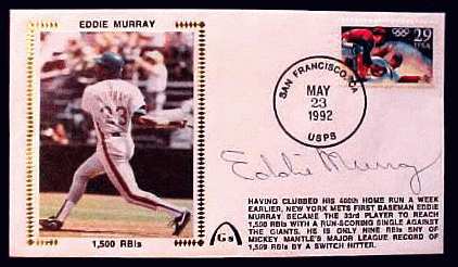 Eddie Murray - 1992 AUTOGRAPHED Gateway Cachet '1,500 RBIS' (Mets)  cards value